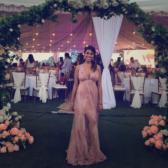 promenade maxi dress in blush